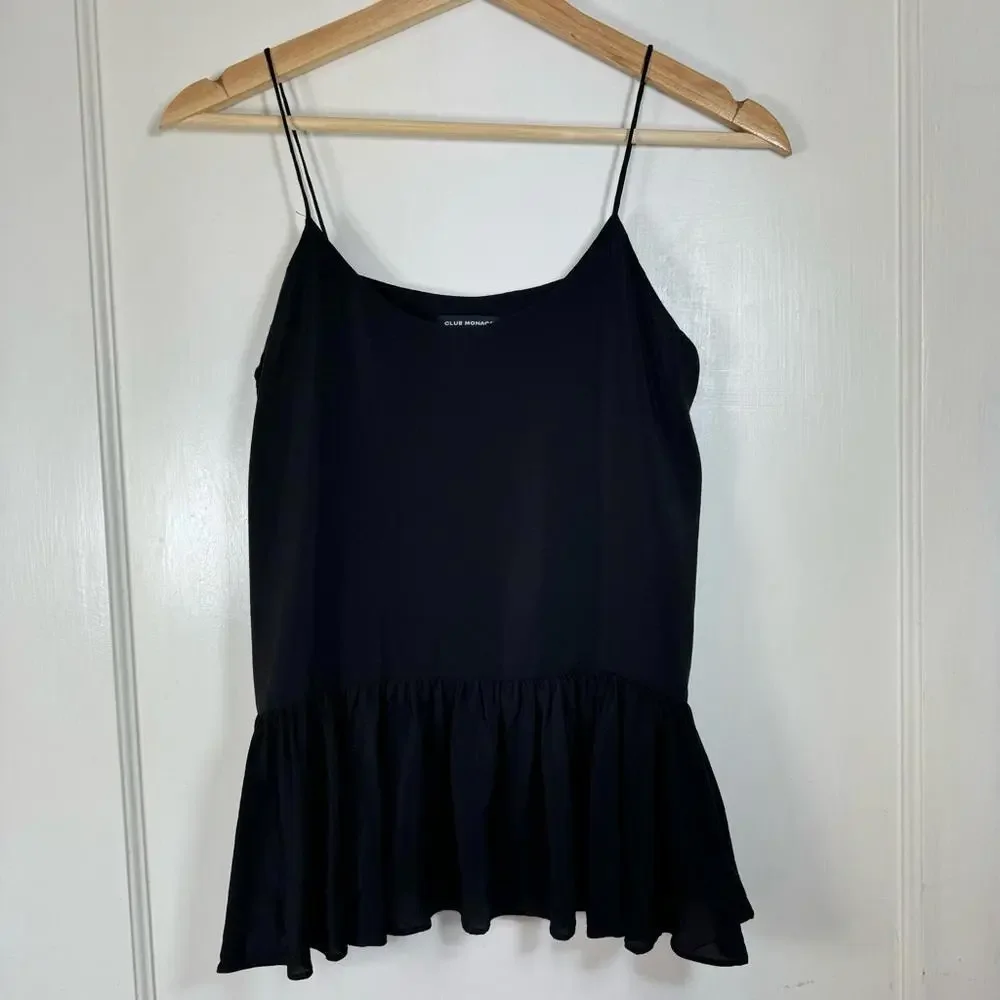 Club Monaco Benicia 100% Silk Ruffle Cami Top - Picture 2 of 7